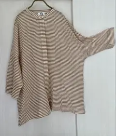 【極美品】マリナリナルディ 薄手 羽織りシャツ ストライプ 1９サイズ ゆったり