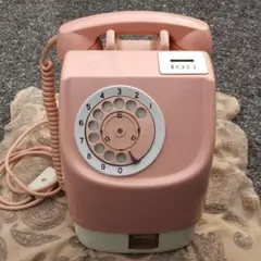 NTT 公衆電話 ピンク電話 レトロ電話機 ダイヤル式電話機 インテリア 雑貨