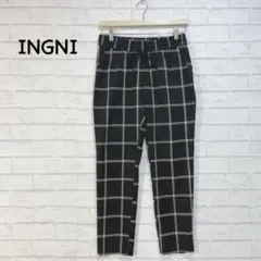 INGNI イング ブロックチェックカジュアルパンツ(M)リラックス テーパード