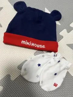 ミキハウス　新生児　帽子・ミトン⭐︎美品