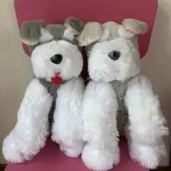 シュナウザーぬいぐるみ　 シュナとボブ　ごきげんお耳ぱたぱたJB 2匹セット