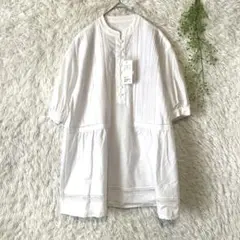 B&Y UNITED ARROWS コットンローンピンタックチュニック　ホワイト