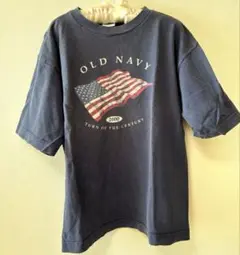 90s-00s OLD NAVY 星条旗ミレニアムTシャツ ネイビー y2k