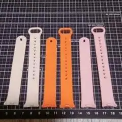 シリコンバンドセット ホワイト オレンジ ピンク