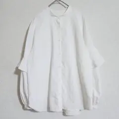 【GU】（M）ドルマンスリーブブラウス/スタンダードカラー/体型カバー