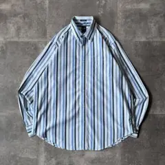 2007年製 OLD GAP ストライプドレスシャツ L 白 青 A314