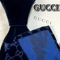 GUCCI グッチ Gロゴ 黒色 高級シルク 0125