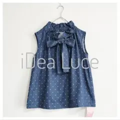 新品タグ付き iDea Luce ノースリーブ リボンブラウス FREE