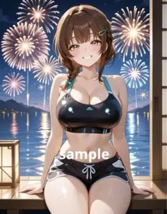 ※A4変更可 AIイラスト 美女 L版サイズ 1点物 F8