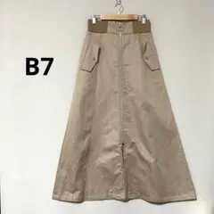B7 ベーセッツ　綿麻スカート　Aライン　ウエストゴム　38