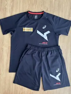 asics 黒 Tシャツ パンツ XL
