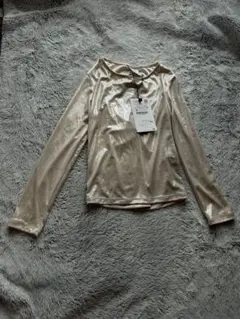 ZARA ゴールド 長袖シャツ 6-116