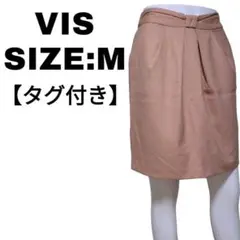 ViS 美品 ドレープデザイン ミニスカート M ピンクベージュ