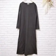 【美品】生活creation 長袖ロングワンピース レディース 黒 Sサイズ