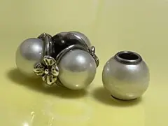 trollbeads2点　　トリプルパール　　パール