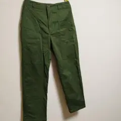 ikka レディース Mサイズ コットンポリ ベイカーパンツ グリーン