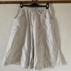 ライトグレー コットン　ガウチョパンツ