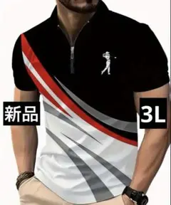 【新品/3Lサイズ】半袖 ポロシャツ メンズ ゴルフウェア ミックスカラー