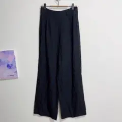 ギャルリーヴィー　麻混　ワイドパンツ　リラックスパンツ　チェック
