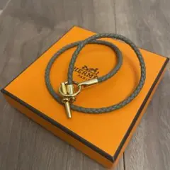 エルメス ブレスレット 編み込みレザー