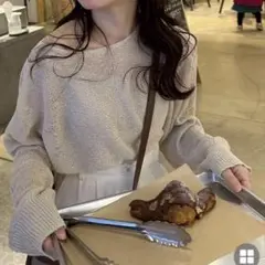 nugu クロップドシースルーレイヤードニット