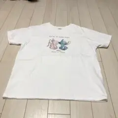 今日だけ価格。未使用品。ディズニー白にスティッチの綿混カットソー