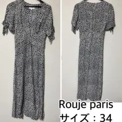 Rouje paris 花柄ワンピース 38 ネイビー Rouje paris 花柄ワンピース 38 ネイビー