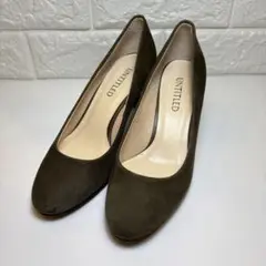 UNTITLED オリーブグリーン スエードパンプス 22.5cm