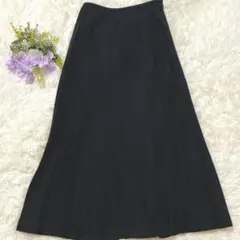 GEORGES RECHブラック ニットプリーツロングスカート　サイズ34