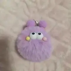 パープルふわふわキャラクター型チャーム
