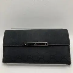 大人気!グッチ/GUCCI ブラック レザー 長財布 ウォレット ユニセックス