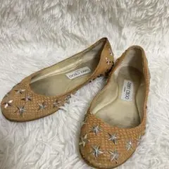 JIMMY CHOO♥️フラットシューズ【21㎝程度】パイソン 星形スタッズ