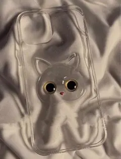 iPhone14 ケース カバー かわいい 立体 猫 ネコ クリア 韓国
