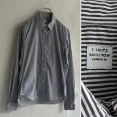 美品 E.TAUTZ ストレッチ ストライプシャツ イートウツ