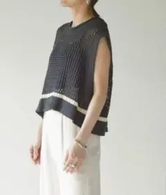 muure メッシュニットベスト　ブラック