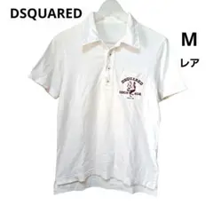 DSQUARED コットン ポロシャツ M ホワイト ダメージ加工 レア
