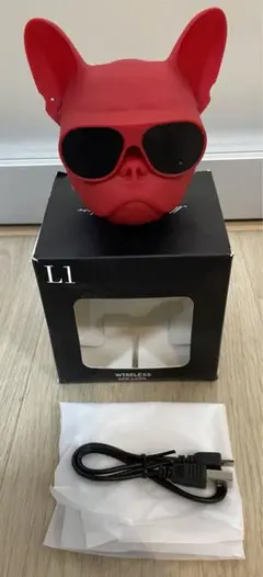 ブルドッグ ワイヤレススピーカー レッド