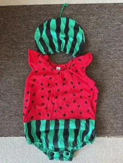 ★美品★スイカ ロンパース 帽子付き 95