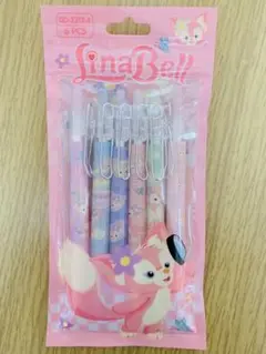 ダッフィー&フレンズ　リーナベル　ボールペン 黒インク　6本セット