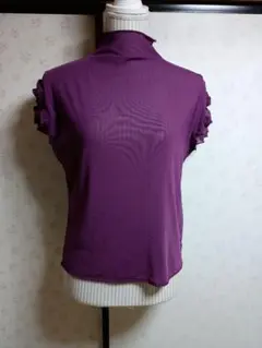 社交ダンス✤パープル ハイネック トップス フリル付き