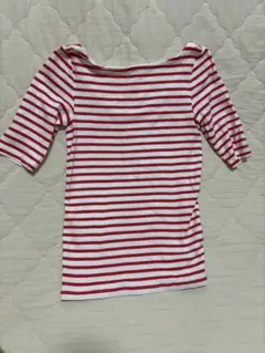 赤と白のストライプ 半袖Tシャツ Sサイズ