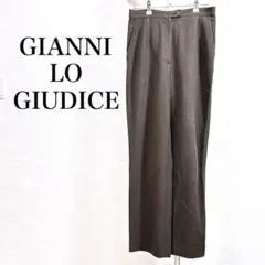 美品★　ジャンニロジュディチェ パンツ オフィス XL 大きめ 茶 毛混