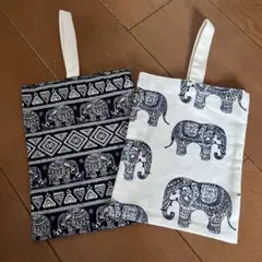 【万博 タイパビリオン限定】象柄ミニバッグ2枚セット