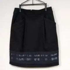 ketty 黒 サテンストライプ ひざ丈スカート サイズ3