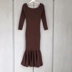サイドレースアップニットマーメイドワンピース