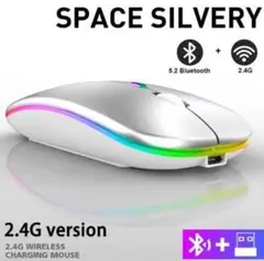 【新品未使用】SPACE SILVERY 2.4G ワイヤレスマウス