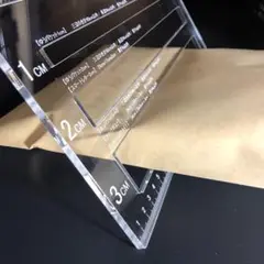 厚さ測定定規 頑丈なアクセル製 スケール ネコポス ゆうパケットなど適用