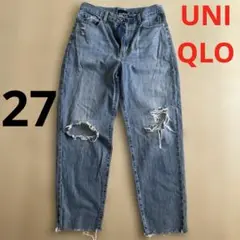 UNIQLO ダメージ加工 ライトブルージーンズ　27