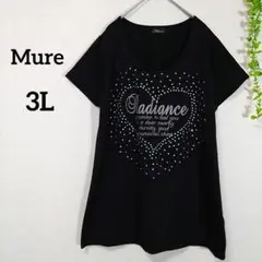 Mure ビジュー付き 半袖 Tシャツ 3L 大きめサイズ　ゆったり