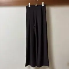 UNIQLO クレープジャージーストレートパンツ　ダークブラウン　XS標準丈